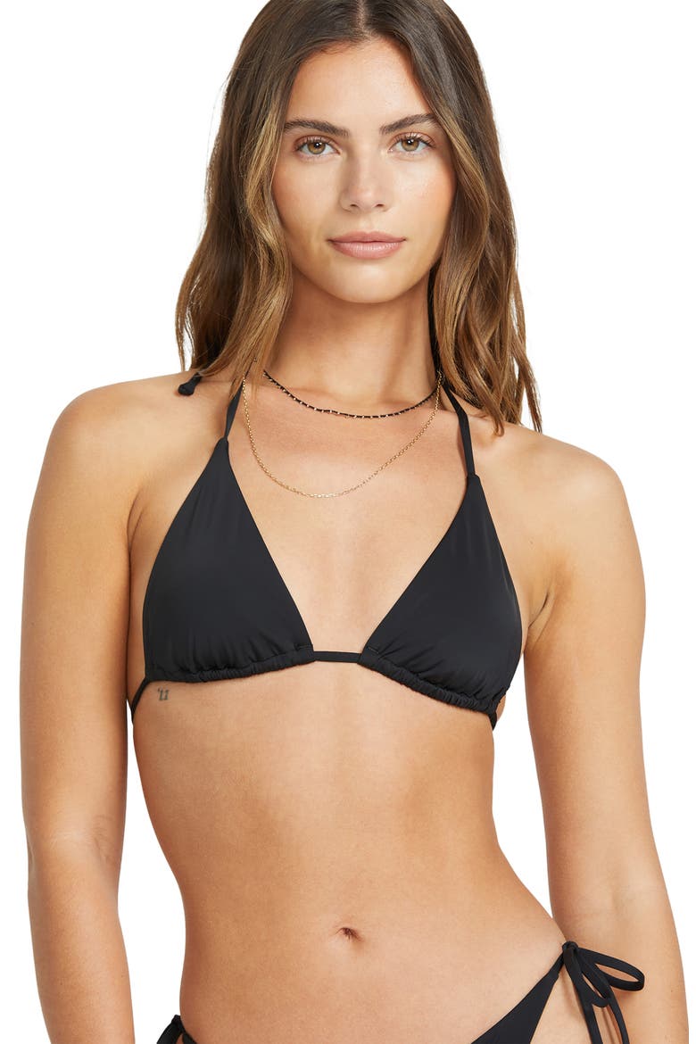 Sol Searcher Triangle Bikini Top, Alternate, color, BLACK PEBBLE