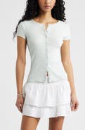 BP. Short Sleeve Rib Knit Cardigan