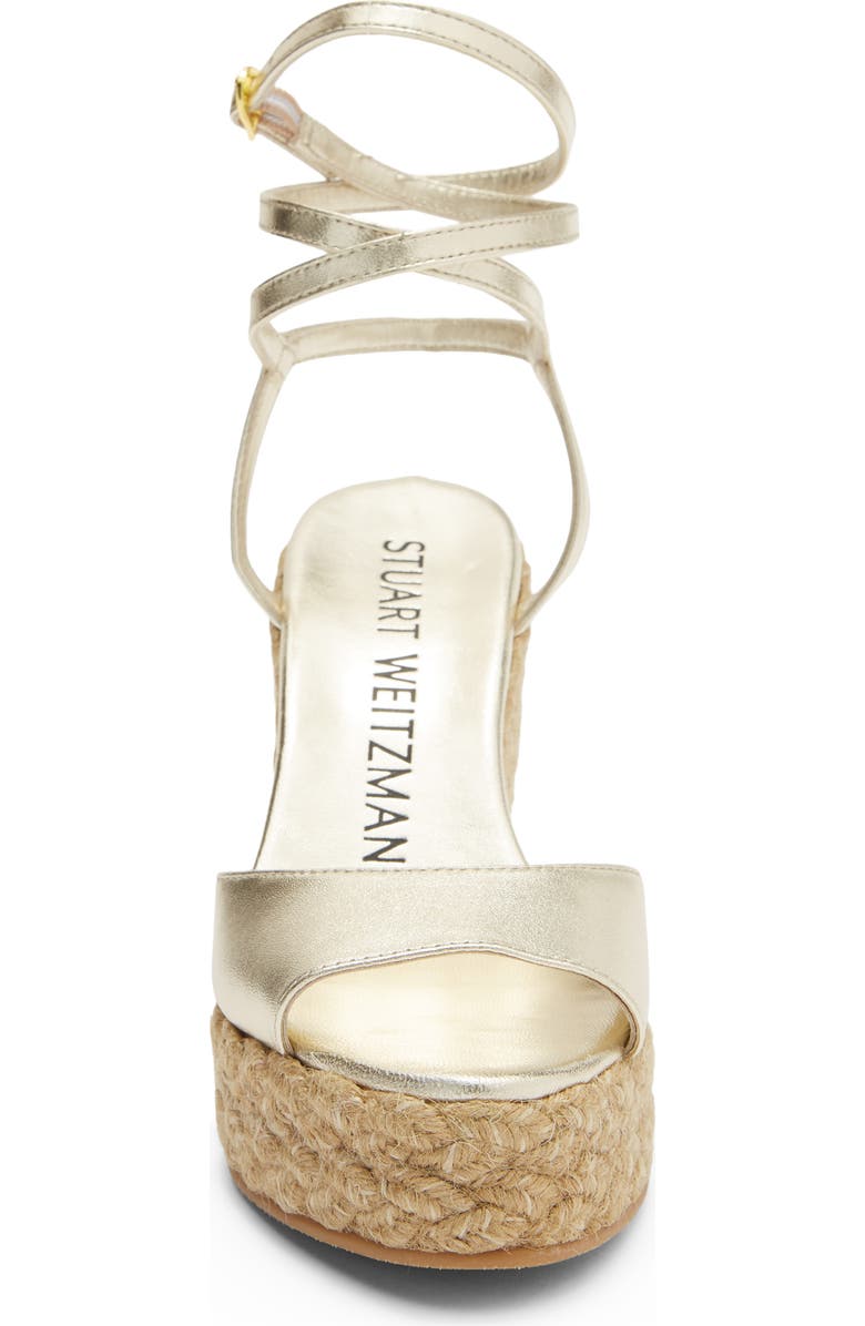 Stuart Weitzman Brylnde Espadrille Wedge Sandal, Alternate, color, Light Gold/ Natural
