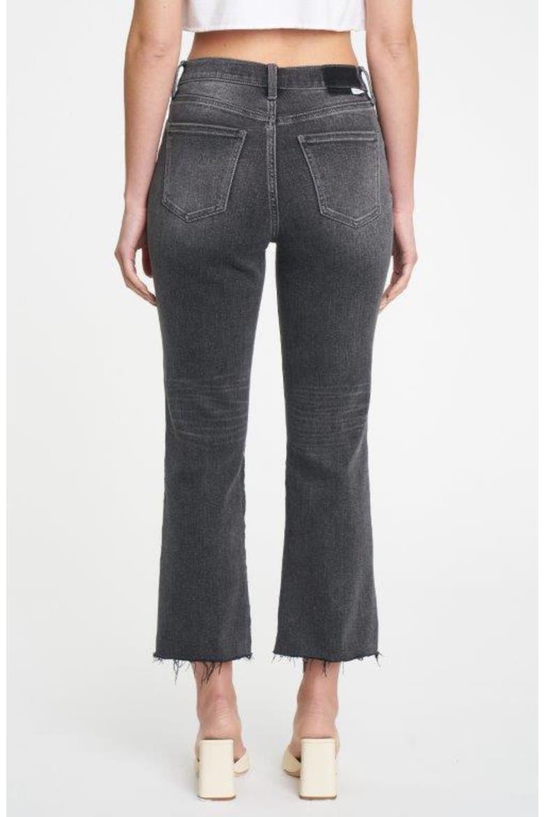 Shy Girl High Waist Raw Hem Crop Flare Jeans, Alternate, color, HAUNTED