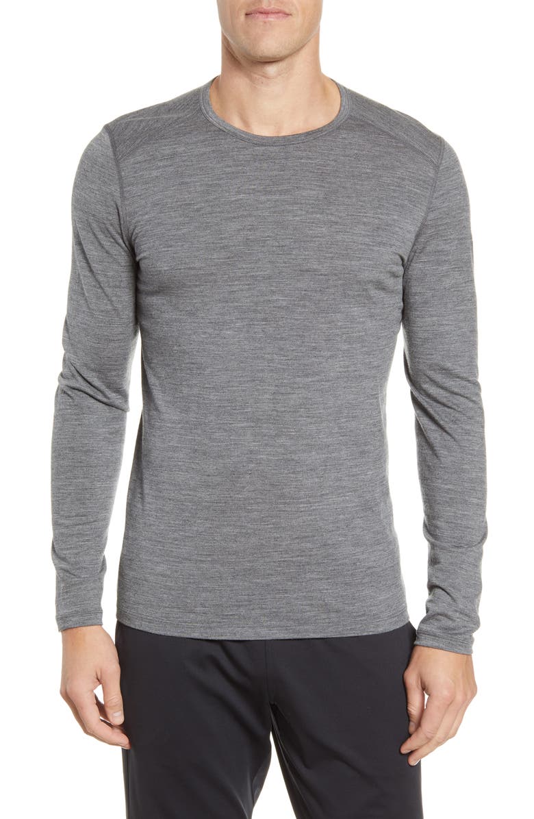 Icebreaker Oasis Long Sleeve Wool Base Layer T-Shirt, Main, color, Gritstone Heather
