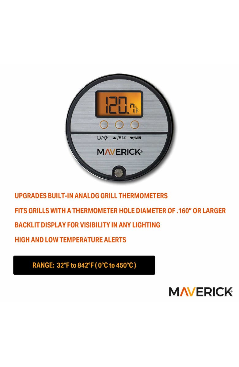 Maverick Professional Thermocouple Grill Thermometer with .160" shaft, Alternate, color, Silver