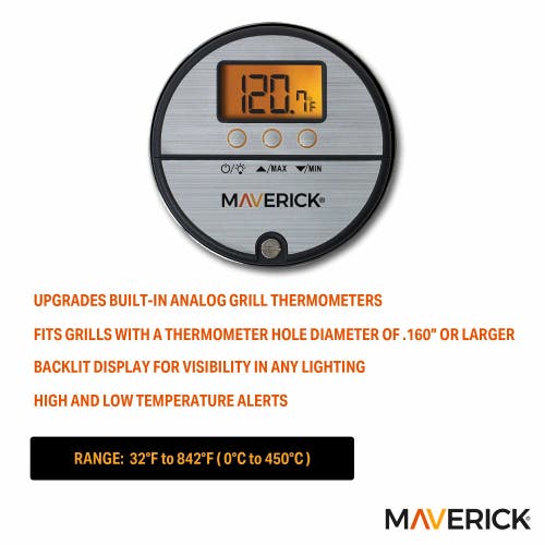 Maverick Professional Thermocouple Grill Thermometer With .160" Shaft In Black