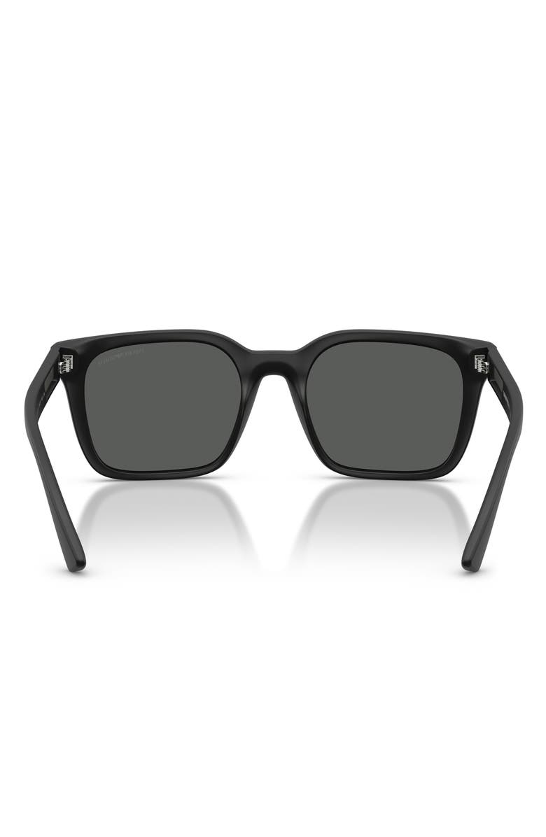 Emporio Armani 56mm Square Sunglasses, Alternate, color, Matte Black / Dark Grey