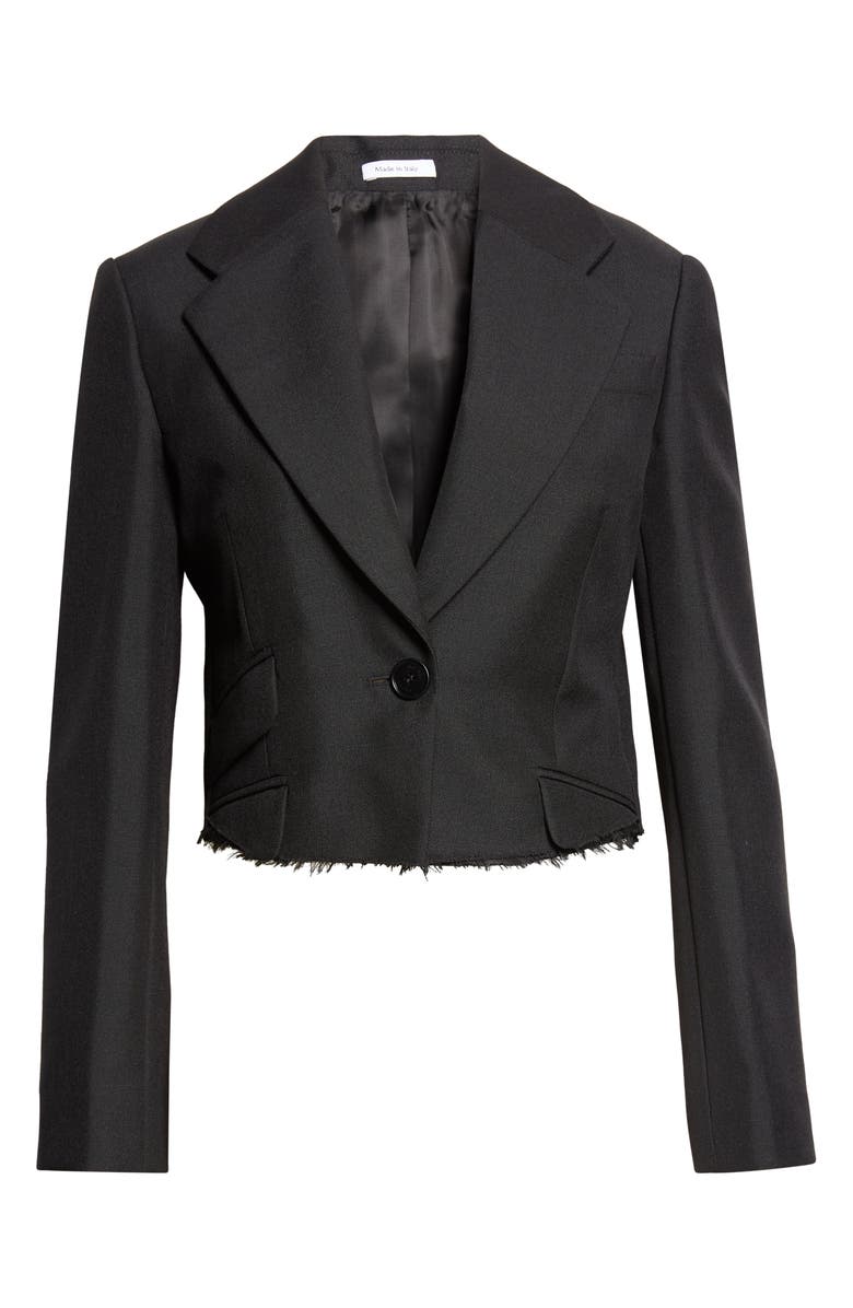 McQueen Pagoda Wool & Mohair Crop Jacket, Main, color, Black