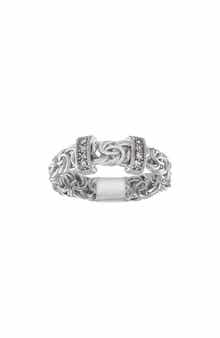 FZN Sterling Silver Diamond Byzantine Ring - 0.04ct.