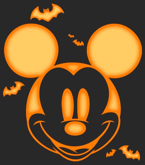 Mickey & Friends Halloween Pumpkin Face Graphic T-shirt In Black