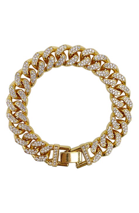 Pavé CZ Curb Chain Bracelet