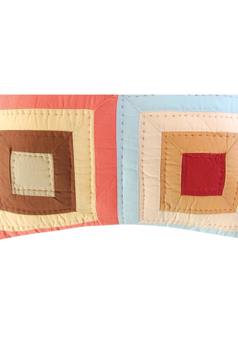 Hudson Quilted Throw Pillow, 18" x 18", Alternate, color, Off-White