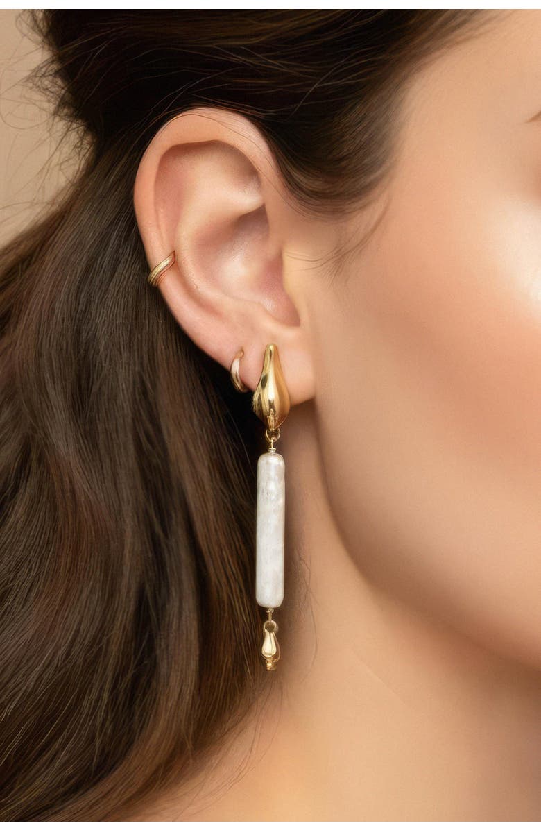 Astor & Orion Artemis Pearl Huggies, Alternate, color, Gold