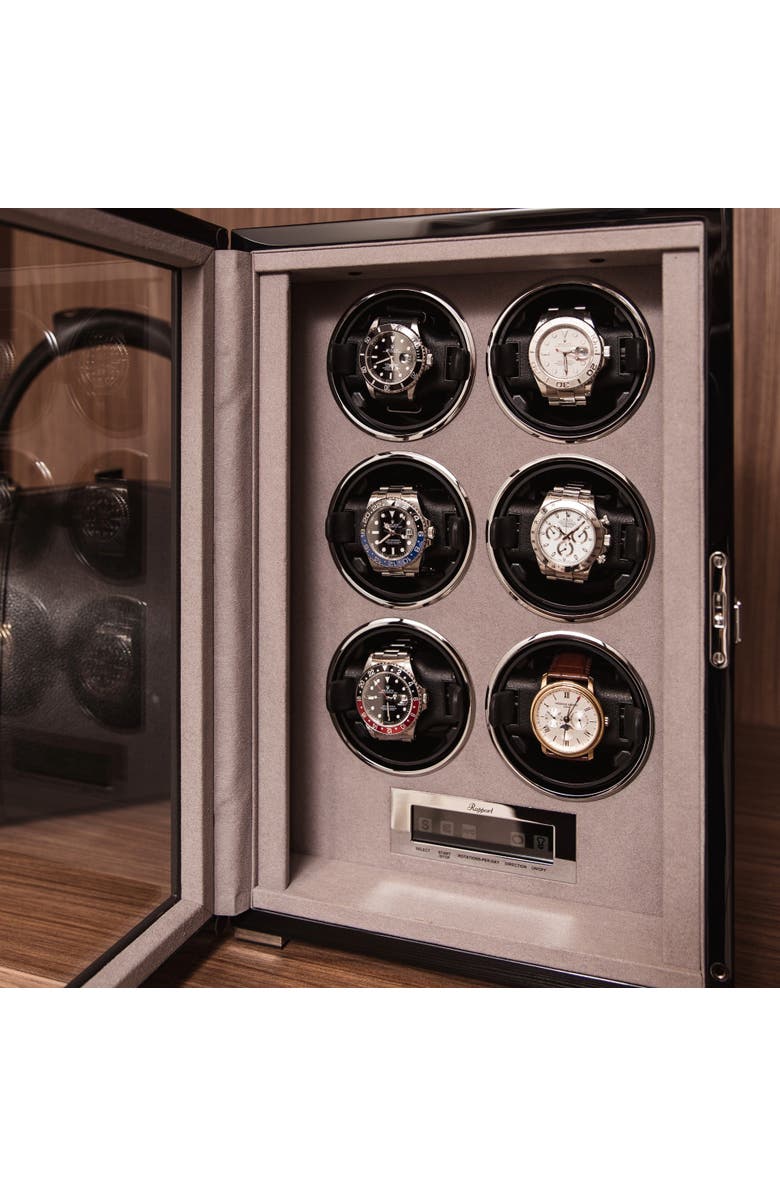 Rapport London FORMULA SIX WATCH WINDER, Alternate, color, Black