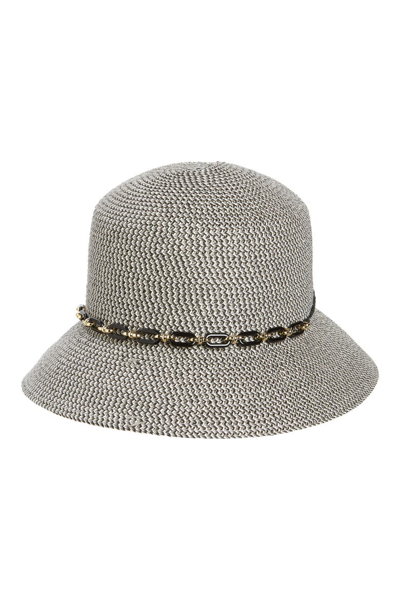 Chain Trim Hat, Main, color, BLACK COMBO