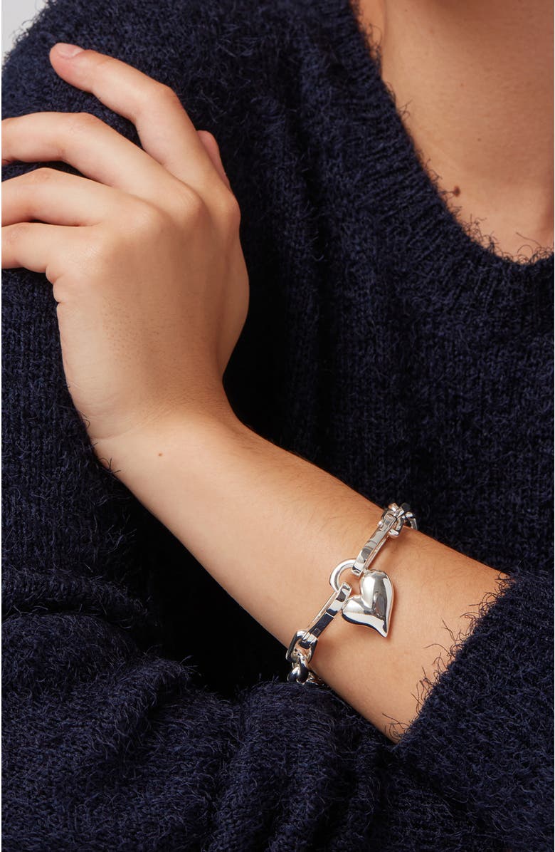 JENNY BIRD Padlock Heart Charm Chain Bracelet, Alternate, color,