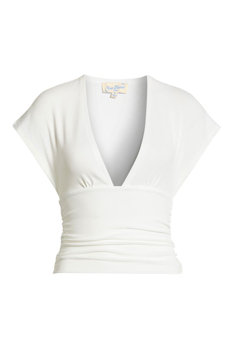 Harley Deep V Cinched Top, Alternate, color, WHITE