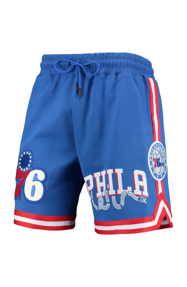 PRO STANDARD Men's Pro Standard Royal Philadelphia 76ers Team Chenille Shorts, Alternate, color,