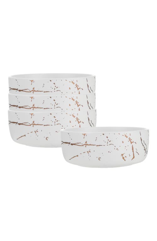 Stone Lain Zora Porcelain 4-piece Bowl Set In White