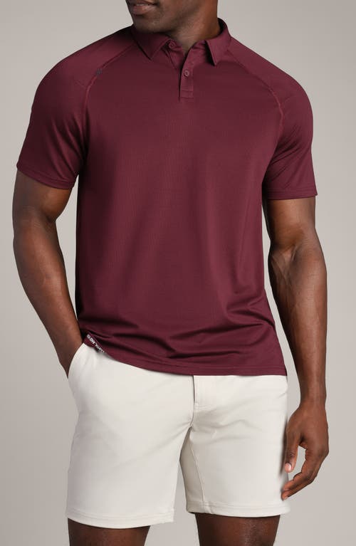 Rhone Delta Performance Piqué Polo In Burgundy