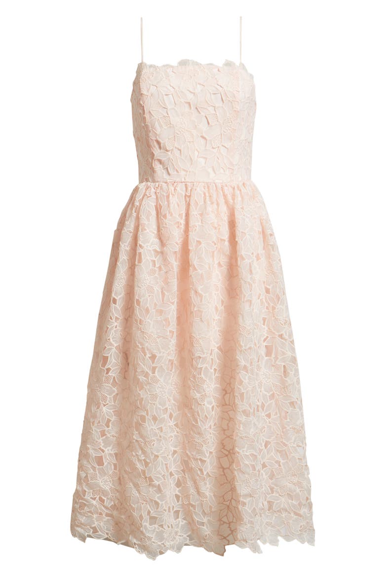 Holly Floral Lace Midi Dress, Alternate, color, PINK