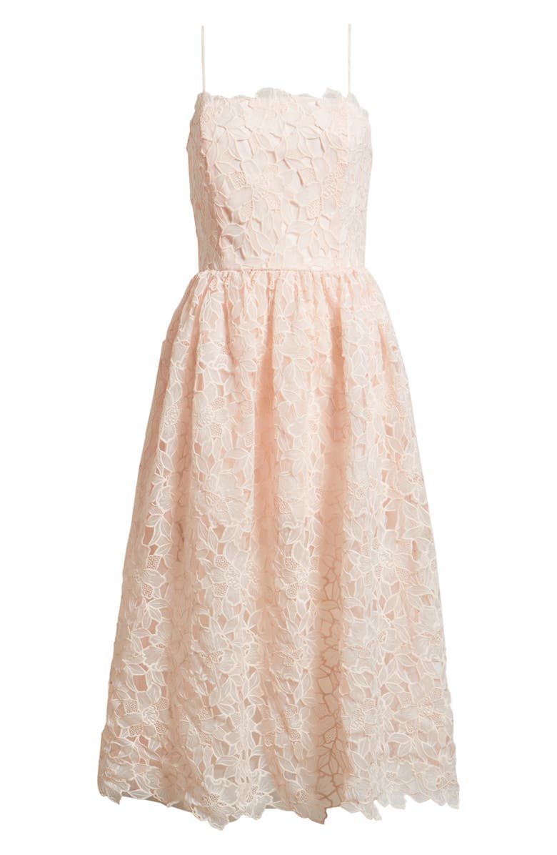 Lucy Paris Holly Floral Lace Midi Dress, Alternate, color, Pink