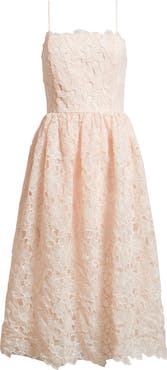 Lucy Paris Holly Floral Lace Midi Dress