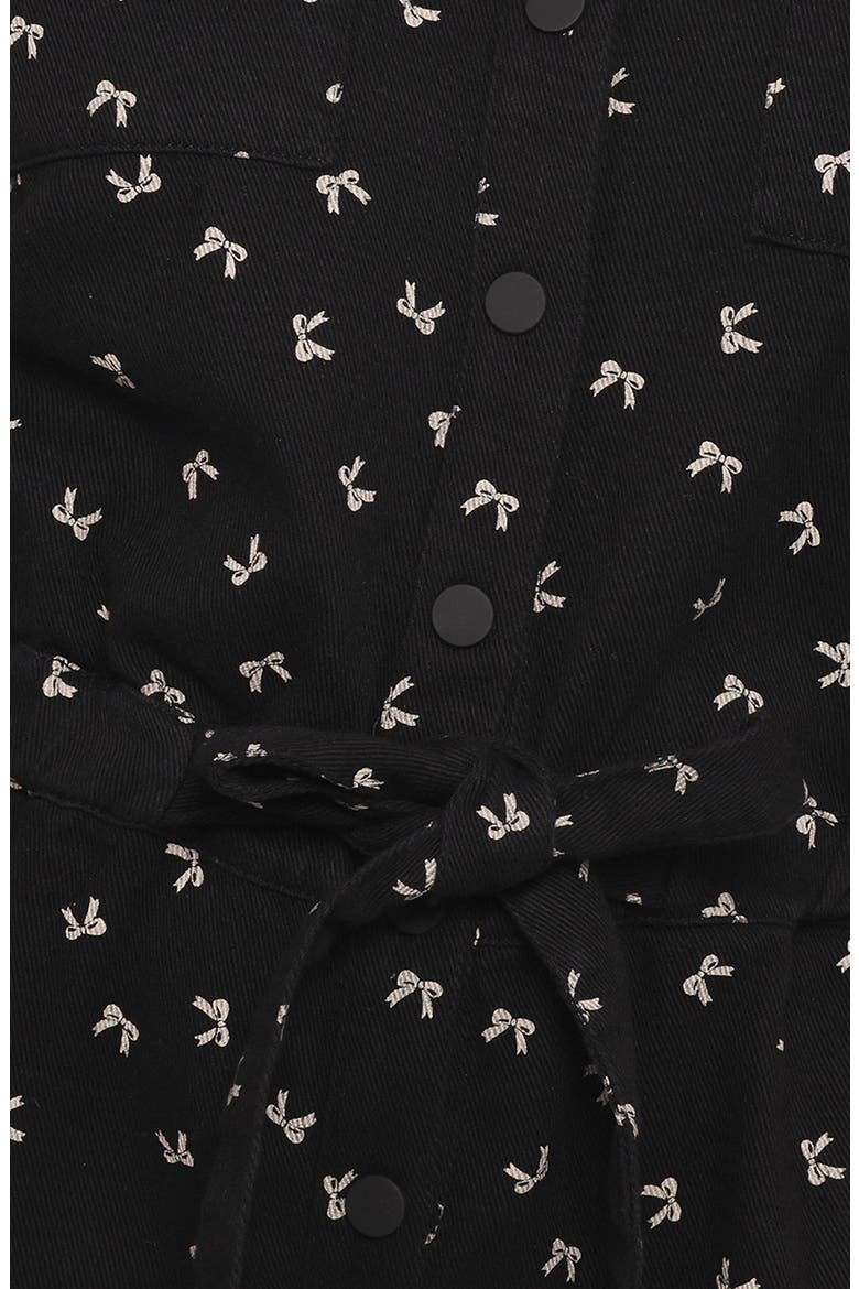 Niqui Long Sleeve Romper, Alternate, color, BLACK CREAM