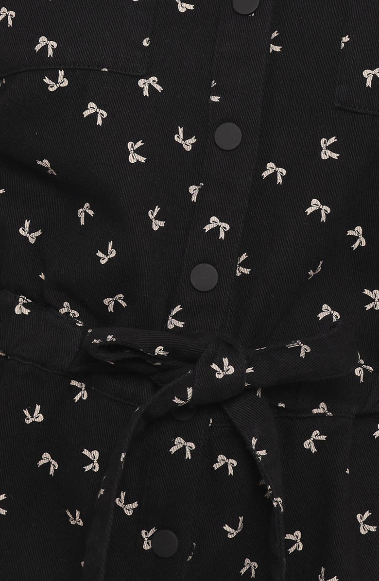 Petal & Pup Niqui Long Sleeve Romper, Alternate, color, Black Cream