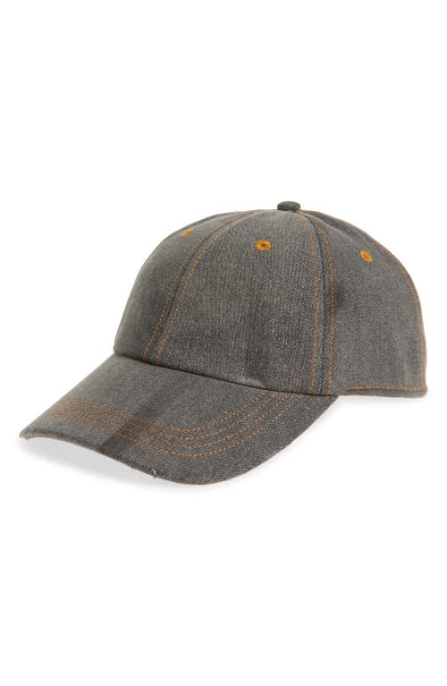 Shop Acne Studios Logo Embroidered Denim Baseball Cap In Black