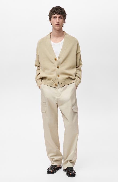 Mango Relaxed Fit Flat Front Multipocket Pants In Pastel Yellow