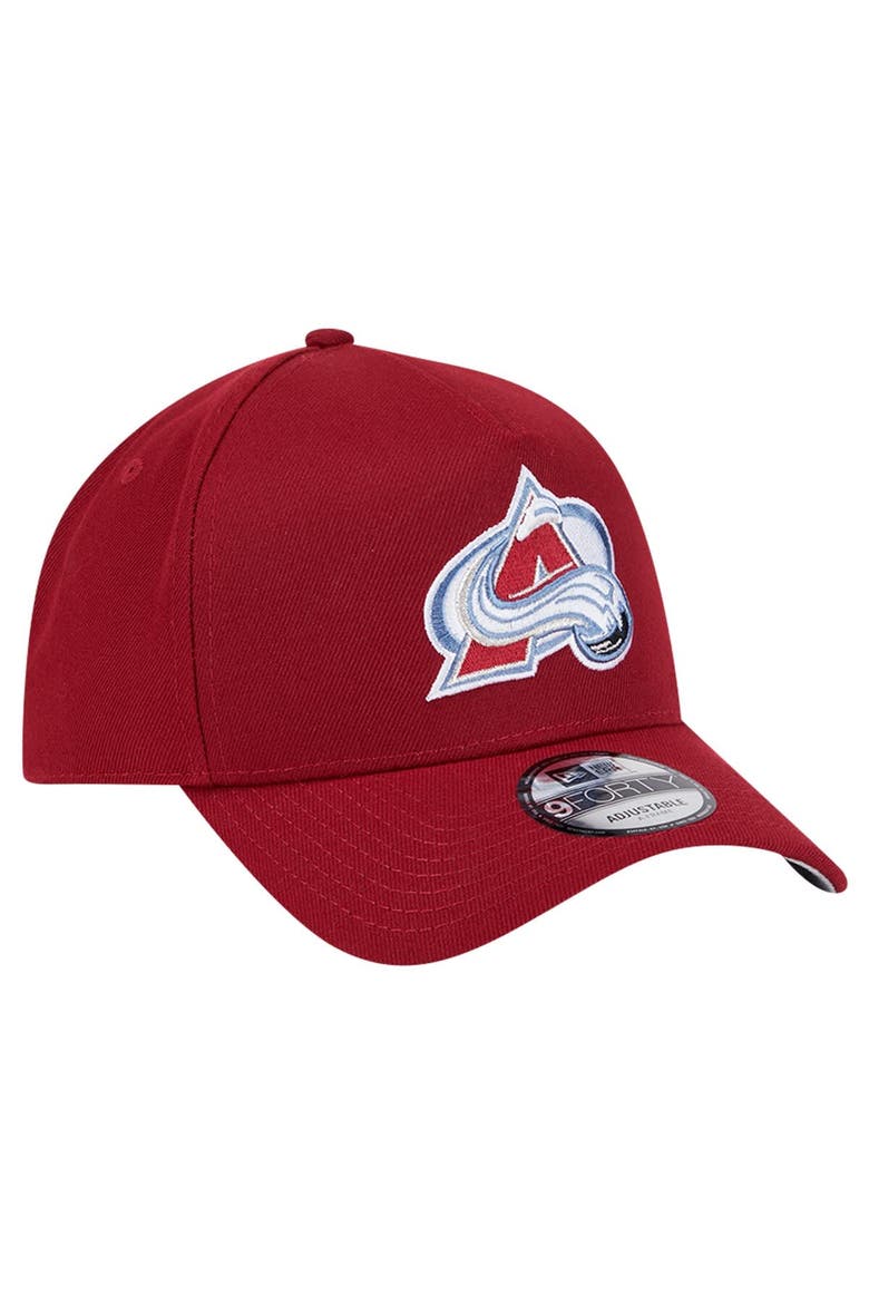 Men's New Era  Burgundy Colorado Avalanche Core A-Frame 9FORTY Adjustable Hat, Alternate, color, Burgundy
