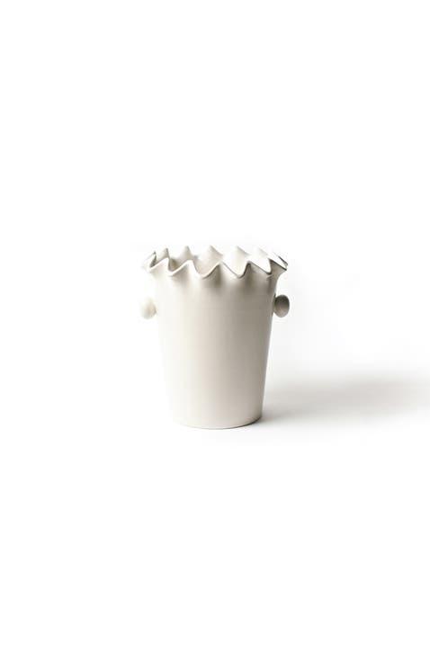 Signature White Ruffle Ice Bucket