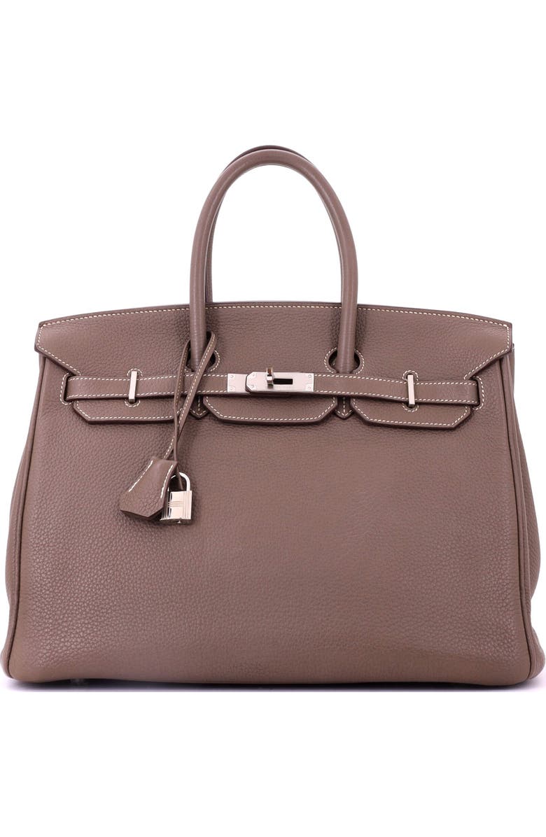 Pre-Owned Hermes Birkin Handbag Grey Togo with Palladium Hardware 35, Main, color, Etoupe