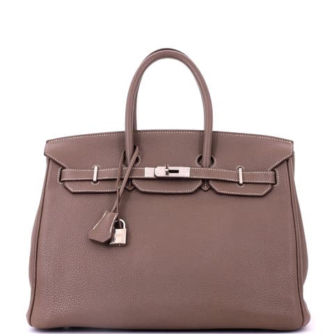 Birkin Handbag Grey Togo with Palladium Hardware 35