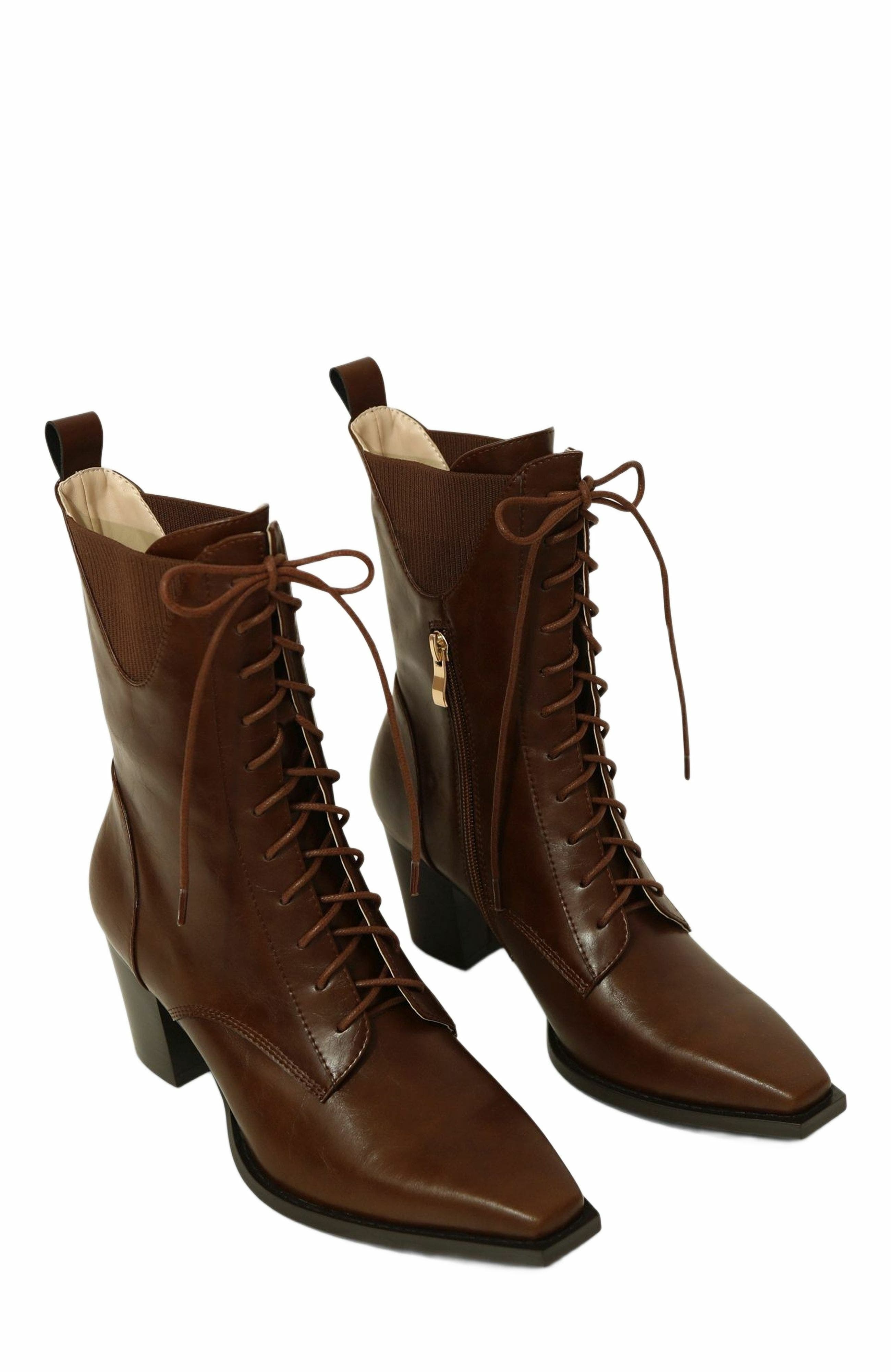 Jumping Ship Laced Boot, Alternate, color, Chocolate