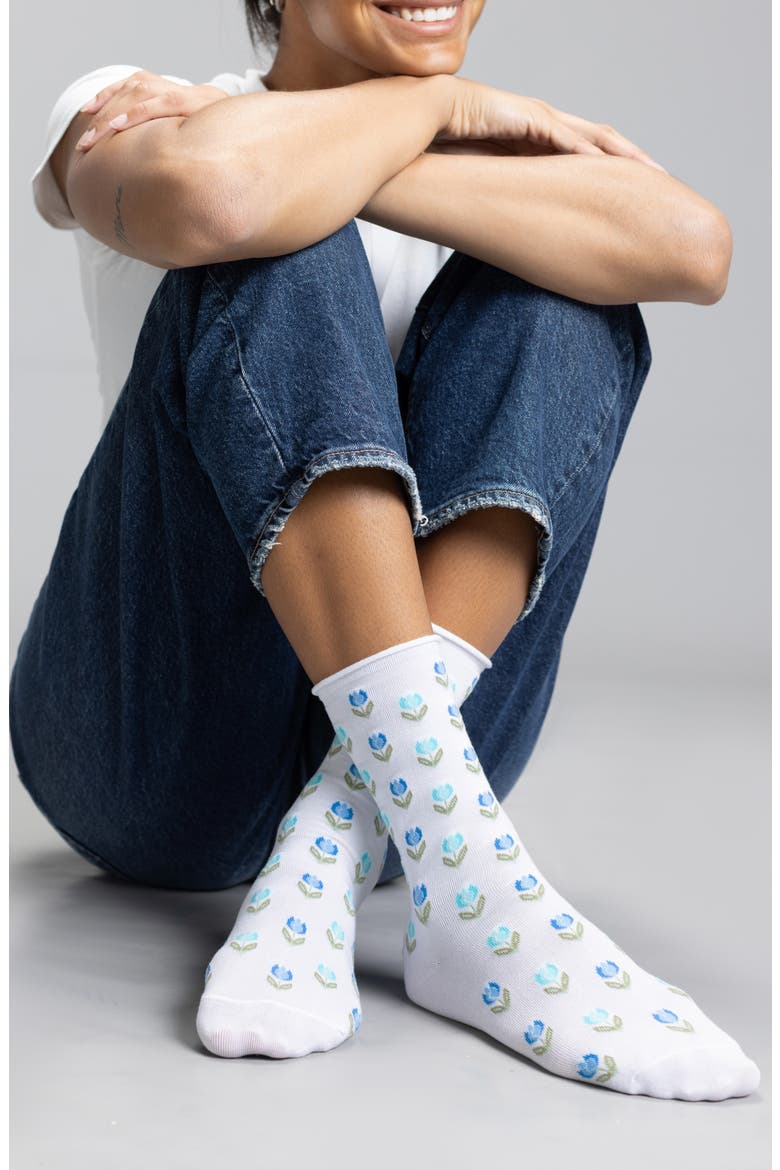 Tulips Crew Socks, Alternate, color, ASST