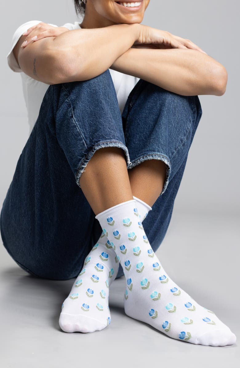 K Bell Socks Tulips Crew Socks, Alternate, color, Asst
