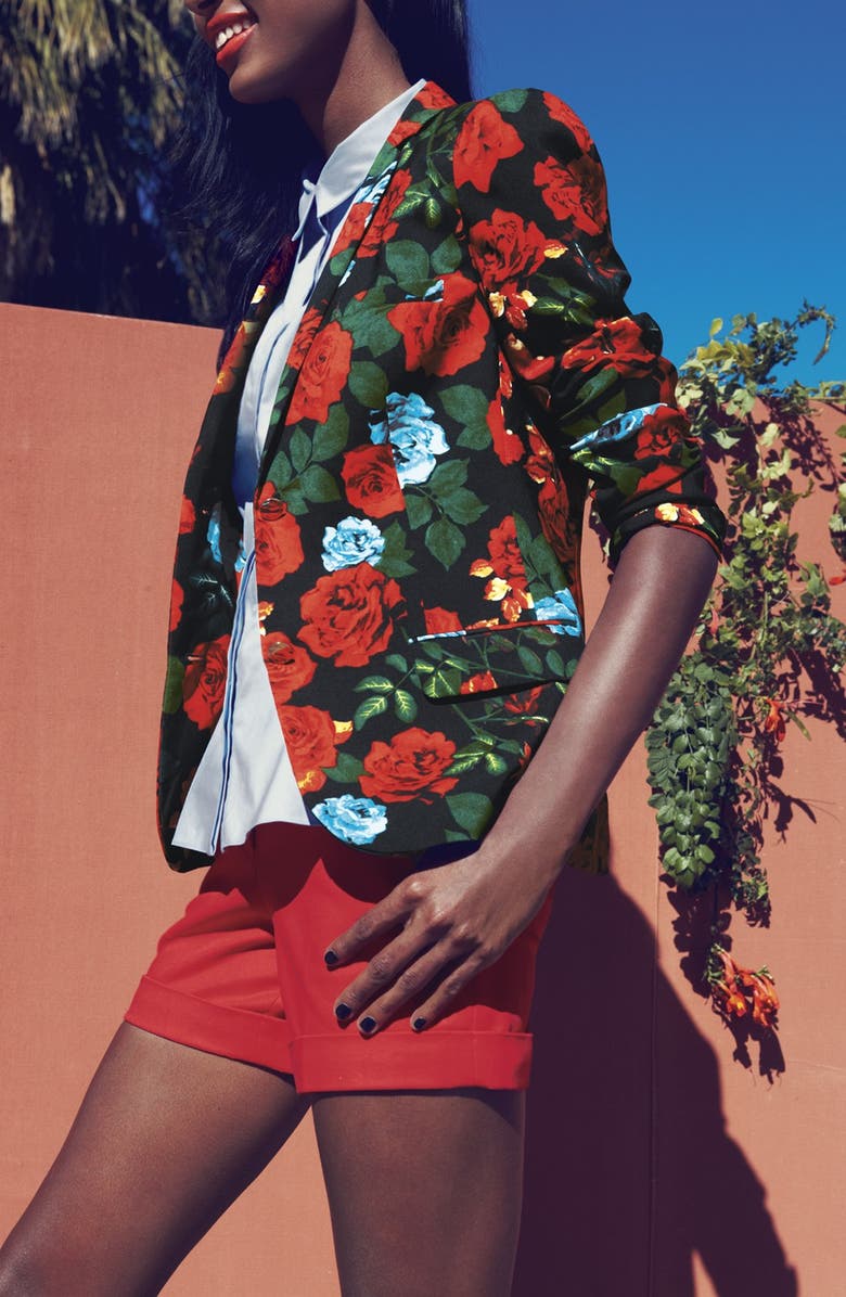 Vince Camuto Rose Print Blazer, Alternate, color,