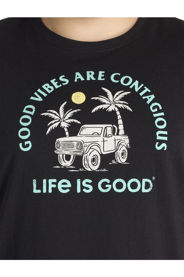 Big & Tall Good Vibes Graphic Tee, Alternate, color, BLACK