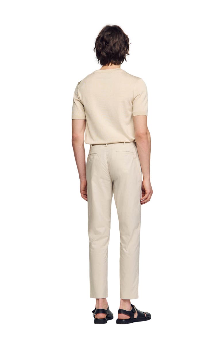 SANDRO Cotton tapered trousers, Alternate, color, Light Grey