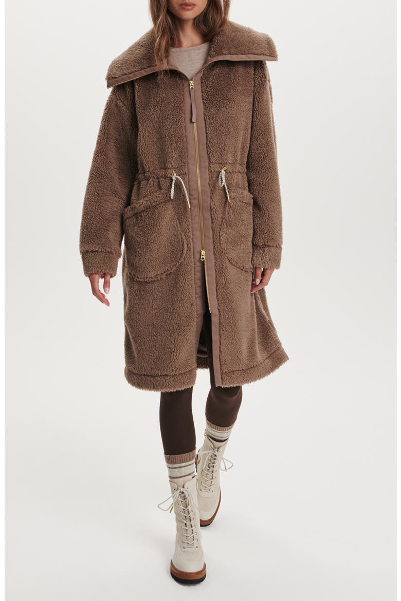 Logan Faux Shearling Coat, Main, color, ASH TAUPE