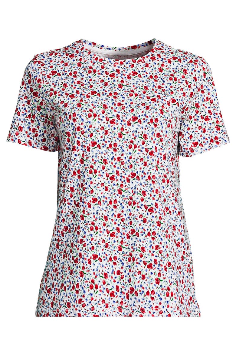Tall Relaxed Supima Cotton Embroidered Crew Neck T-Shirt, Alternate, color, Ivory Small Poppy Floral