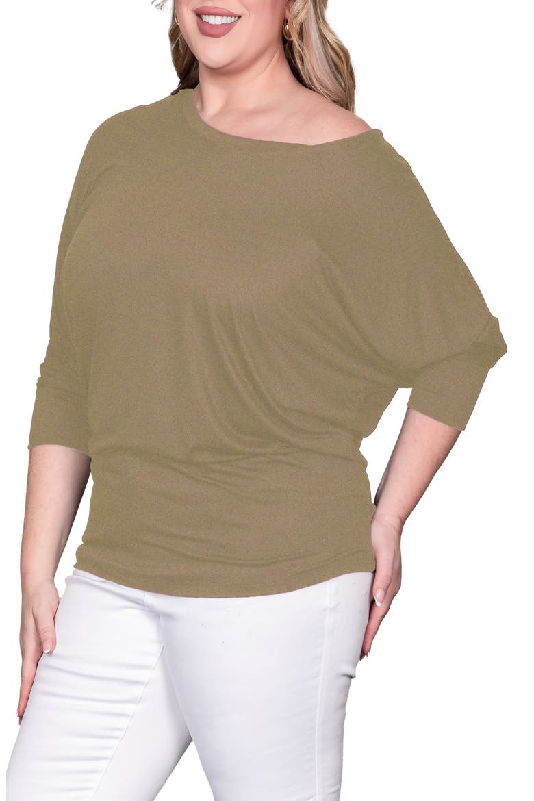 Dolman Sleeve Stretch Modal Top, Alternate, color, OLIVE