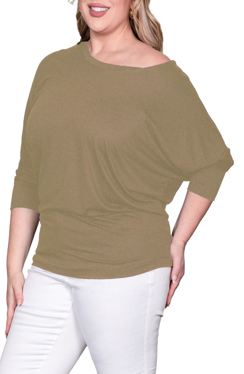 Standards & Practices Dolman Sleeve Stretch Modal Top, Alternate, color, Olive