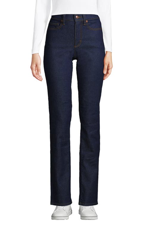 LANDS' END LANDS' END RECOVER HIGH RISE STRAIGHT LEG BLUE JEANS