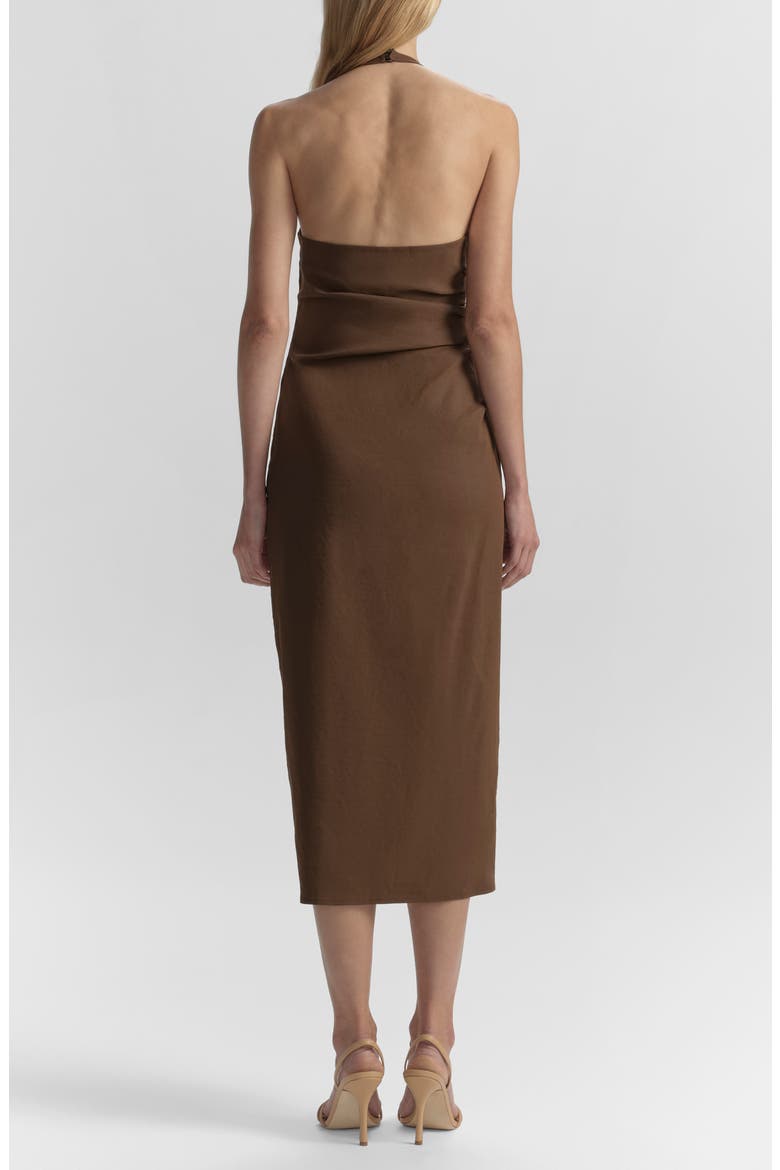 Sylvie Maxi Halter Dress, Alternate, color, MILK CHOCOLATE