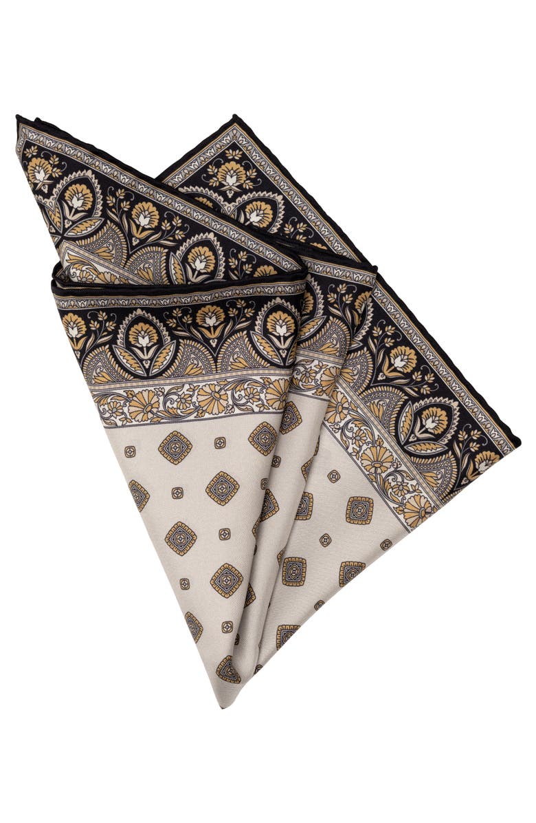 Elizabetta Savino - Silk Pocket Square for Men, Alternate, color, Light Grey