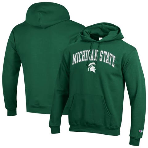 Men's Champion  Green Michigan State Spartans Arch Over Logo Pullover Hoodie