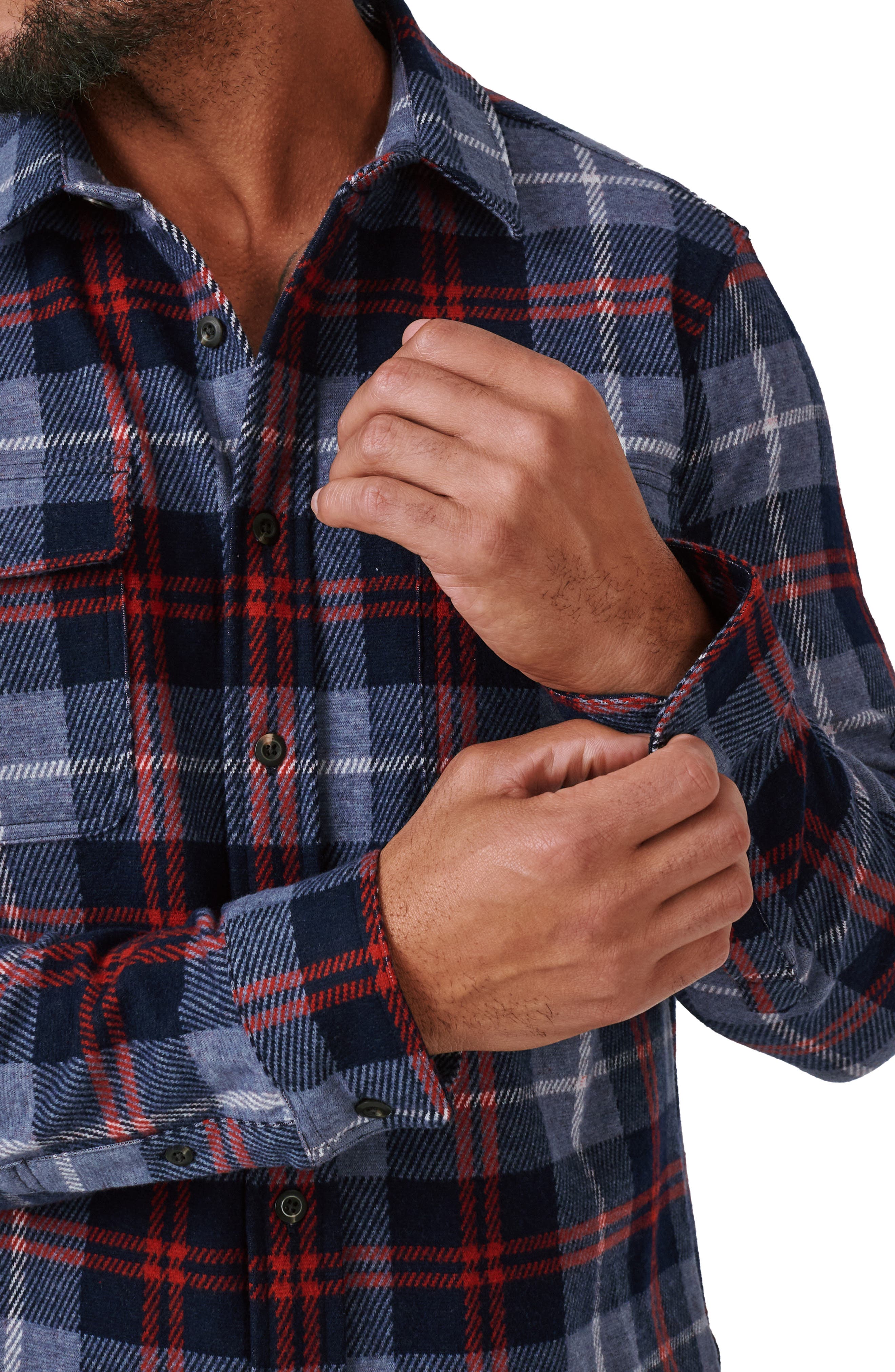 Generation Plaid Stretch Flannel Button-Up Shirt - image 2