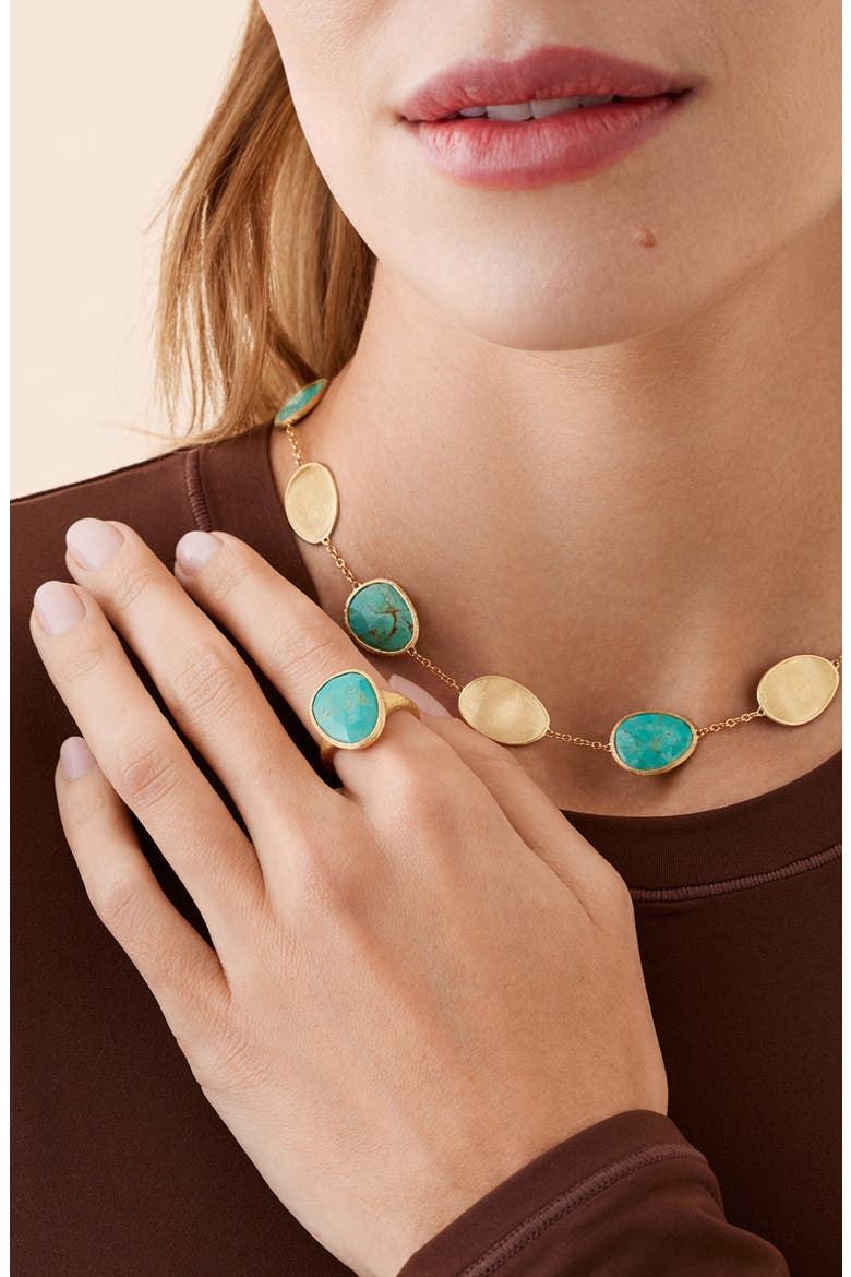 Lunaria 18K Gold & Semiprecious Stone Cocktail Ring, Alternate, color, TURQUOISE