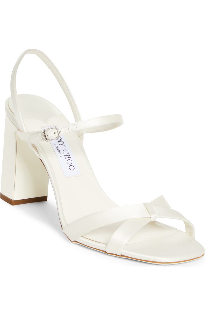 Jimmy Choo Elsy Crystal Buckle Sandal, Main, color, Ivory
