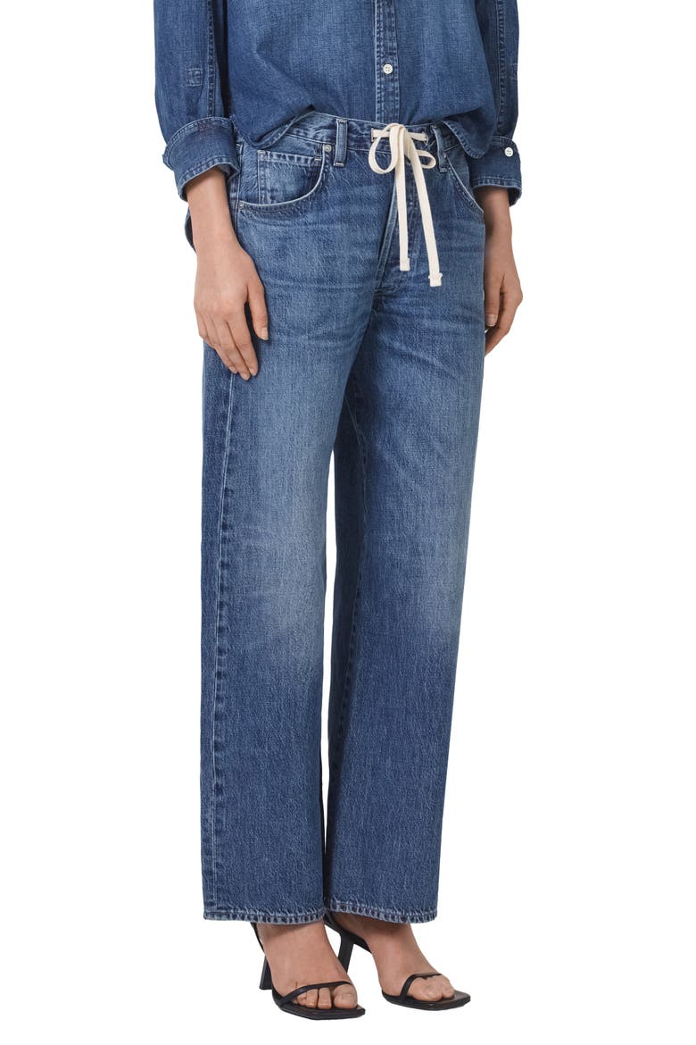 Brynn Wide Leg Organic Cotton Trouser Jeans, Main, color, ATLANTIS